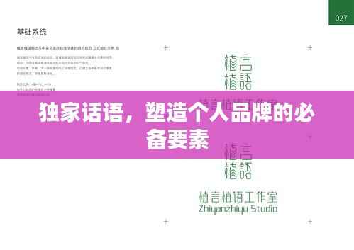 独家话语,塑造个人品牌的必备要素